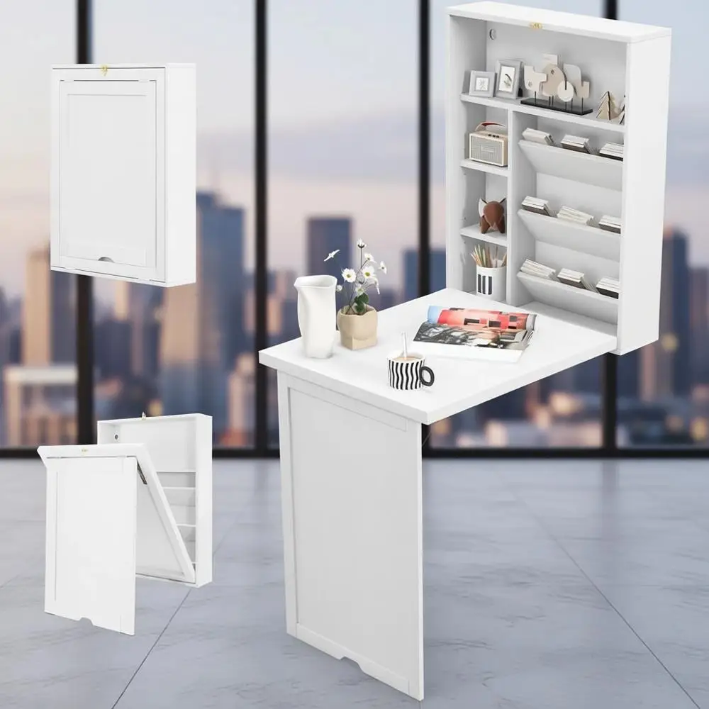 Space-Saving Wall Desk with Storage & Hooks for Small Spaces: Home Office, Dorm
Space-Saving Wall Desk with Storage & Hooks for Small Spaces: Home Office, Dorm
