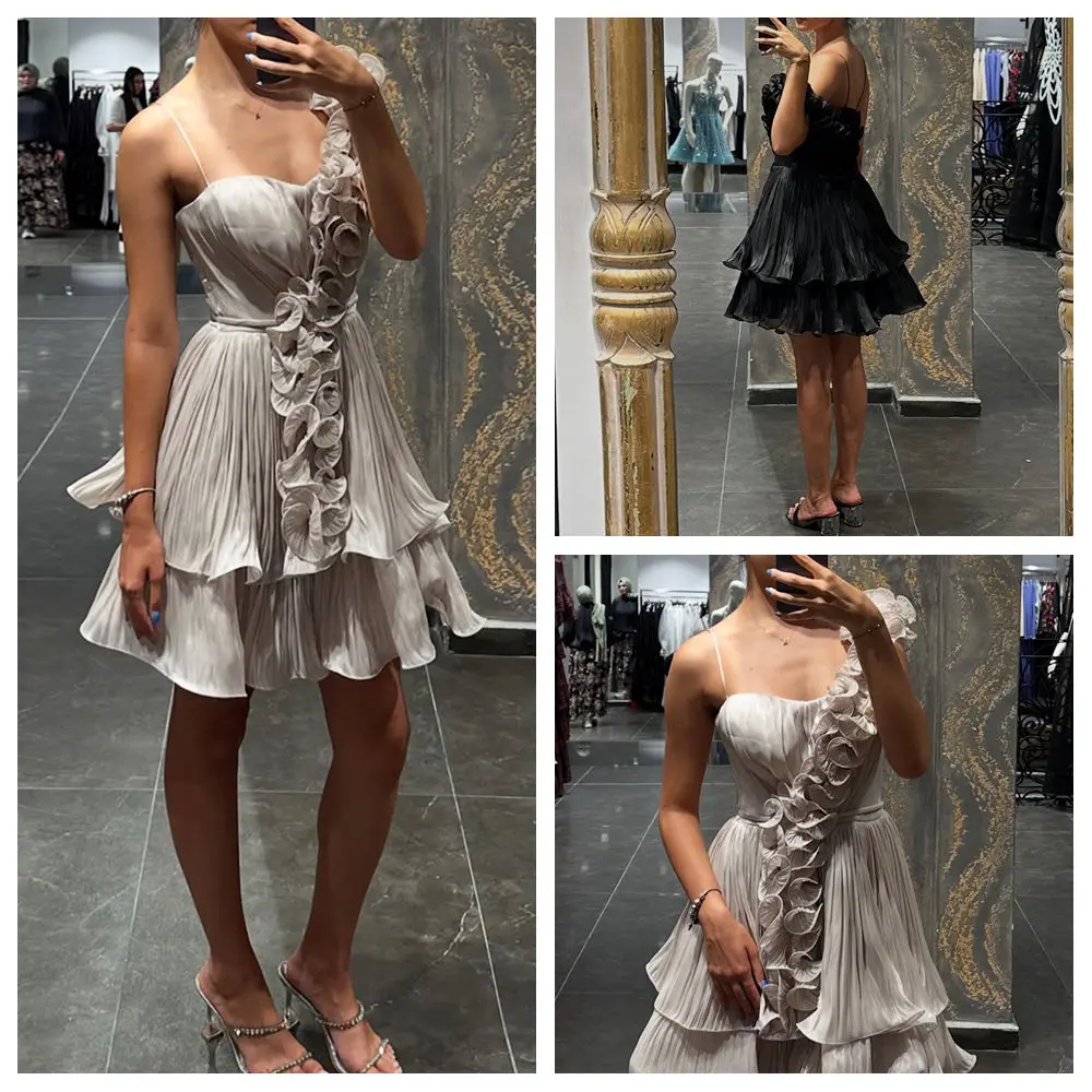 customized V-Neck Mini Prom Gown Simple spaghetti strap Backless Tiered Ruffles Short Prom Gown Pleat Birthday party dress
customized V-Neck Mini Prom Gown Simple spaghetti strap Backless Tiered Ruffles Short Prom Gown Pleat Birthday party dress