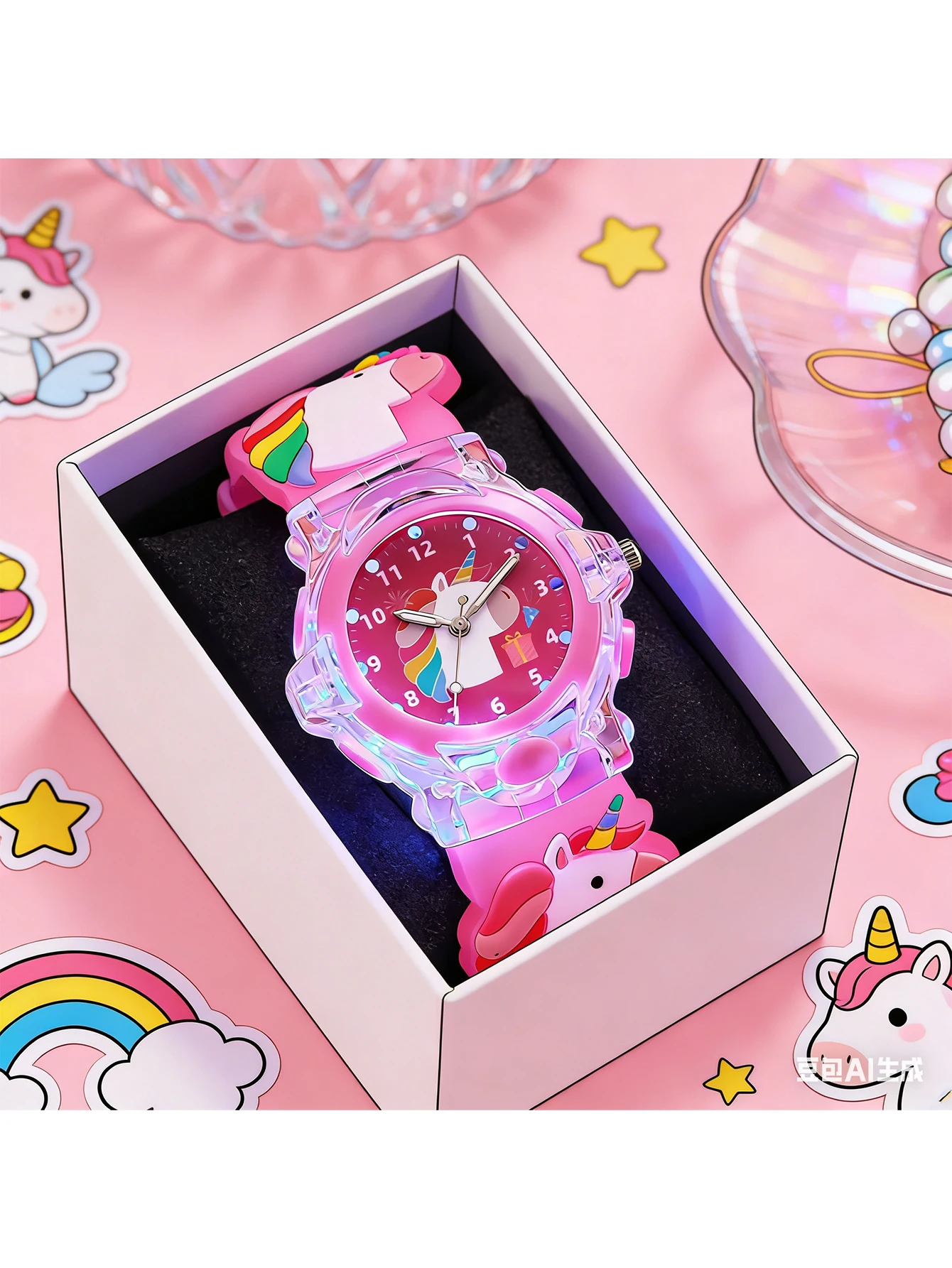 Unicorn Luminous Kids Analog Watch, 3D Cartoon Flash Light Wristwatch for Girls, Perfect Birthday Gift for Little Kids
Unicorn Luminous Kids Analog Watch, 3D Cartoon Flash Light Wristwatch for Girls, Perfect Birthday Gift for Little Kids