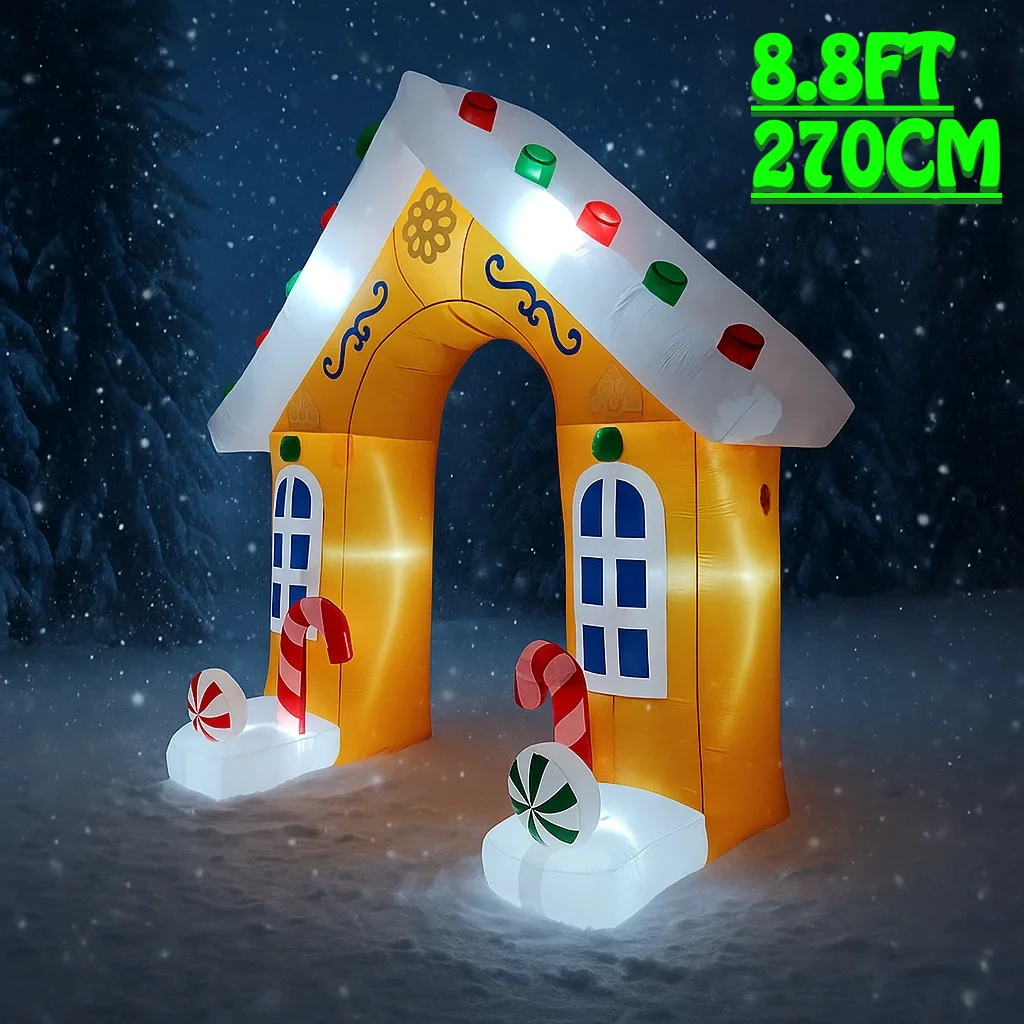 8.8FT Gingerbread House Archway Inflatable Christmas Decorations Xmas Ornament With LED Lights Outdoor Yard Holiday Party Toy
8.8FT Gingerbread House Archway Inflatable Christmas Decorations Xmas Ornament With LED Lights Outdoor Yard Holiday Party Toy