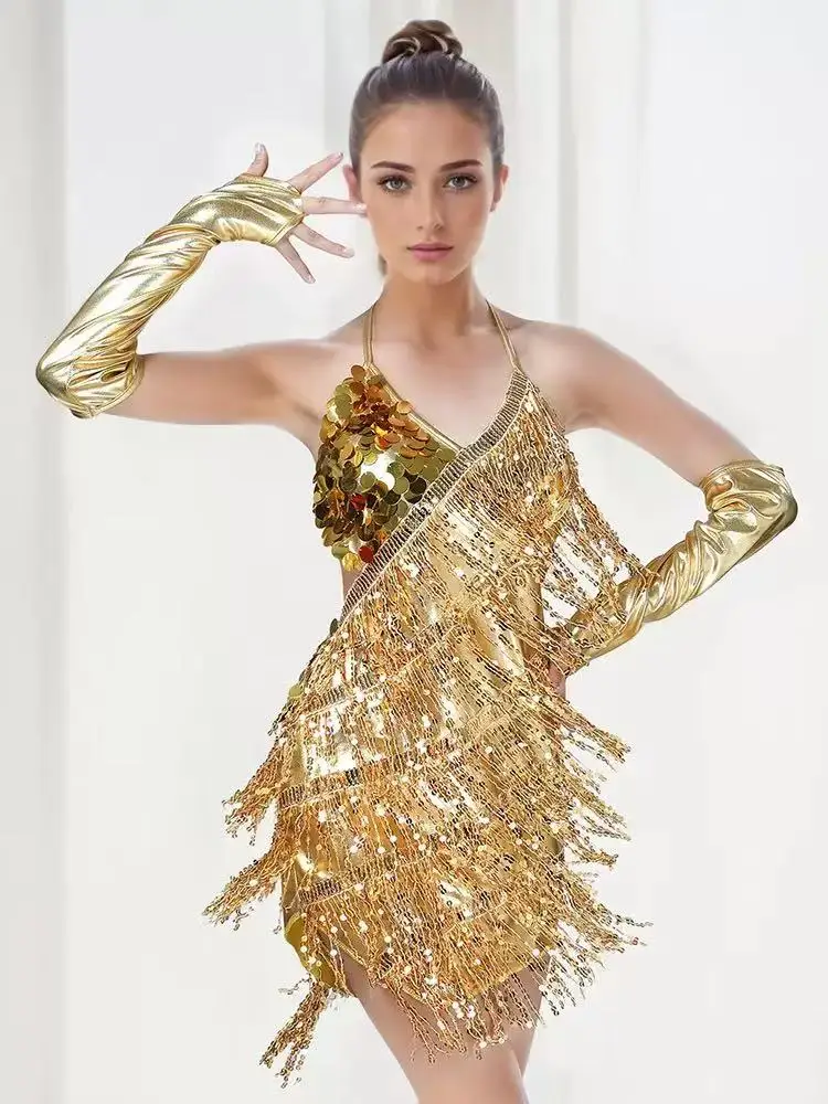 Sequin Tassel Dress Latin Dance Dress Performance Dress Women's Stage Costume Dance Dress Strappy Latin Dance Dress
Sequin Tassel Dress Latin Dance Dress Performance Dress Women's Stage Costume Dance Dress Strappy Latin Dance Dress