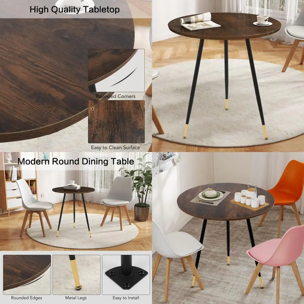 23.6 Modern Metal Pedestal Dining Table, Thickened Top for Small Spaces, Suitable for Kitchen or Living Room, Brown
23.6 Modern Metal Pedestal Dining Table, Thickened Top for Small Spaces, Suitable for Kitchen or Living Room, Brown