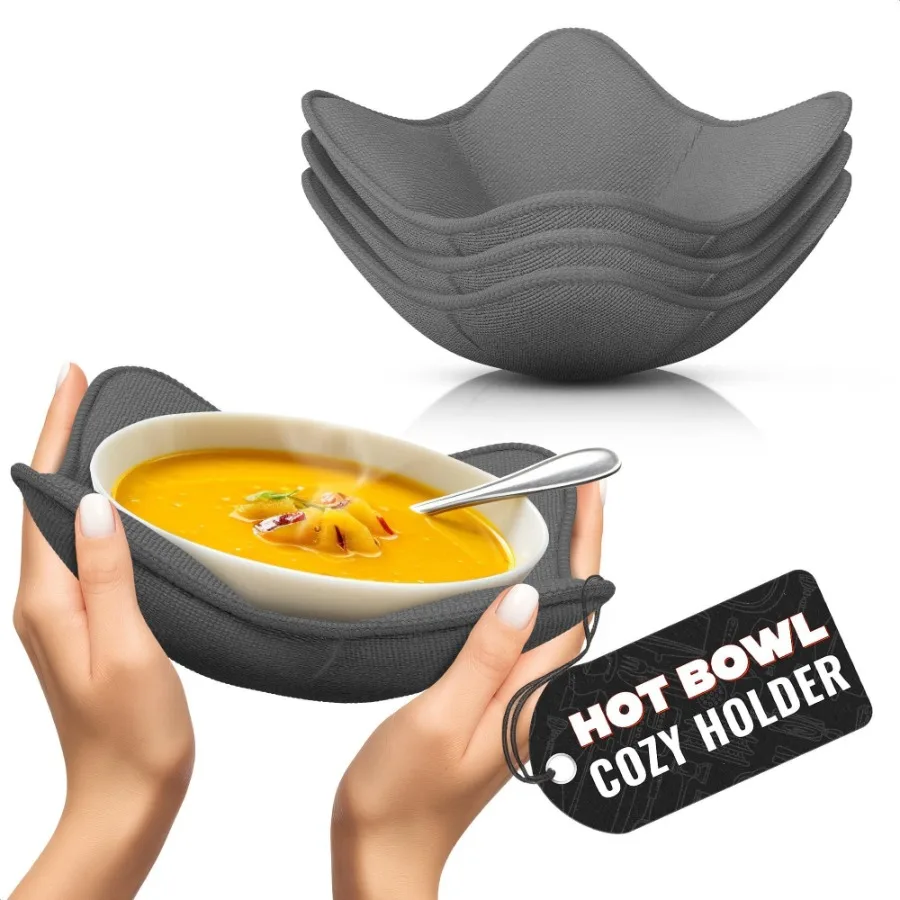 4 Pcs Microwave Bowl Holders for Hot Food 7.5 inch Gray Microwave Bowl Cozy Holders for Safe Easy Handling of Hot Bowls Saucers
4 Pcs Microwave Bowl Holders for Hot Food 7.5 inch Gray Microwave Bowl Cozy Holders for Safe Easy Handling of Hot Bowls Saucers