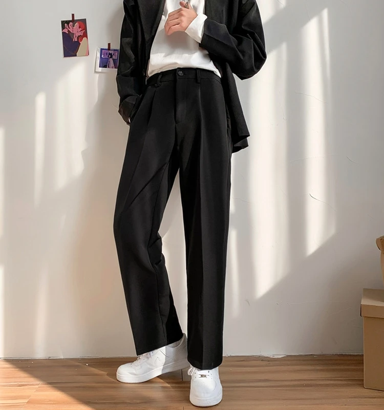 Summer Straight Leg Men's Pants Pure Color Versatile Casual Trendy Brand Drapey Korean Sle Youth Student Faion Suit Pants
Summer Straight Leg Men's Pants Pure Color Versatile Casual Trendy Brand Drapey Korean Sle Youth Student Faion Suit Pants
