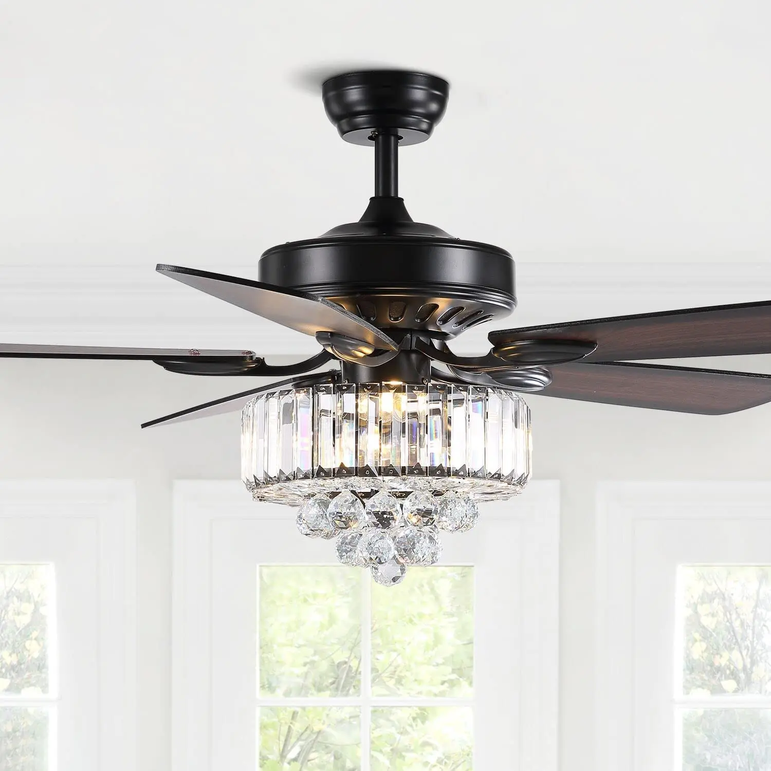 LED Ceiling Fan with Light And Remote Control Modern Crystal Chandelier Silent Reversible Fan for Bedroom Dining Living Room
LED Ceiling Fan with Light And Remote Control Modern Crystal Chandelier Silent Reversible Fan for Bedroom Dining Living Room