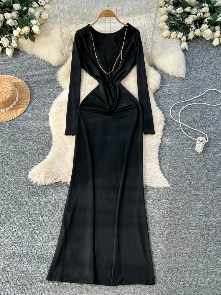 Sexy Slim Fit Long Dr Women's Faion Autumn New Sle High Waist Polyester Fiber Long Sve A-Line Skirt Ci Commute
Sexy Slim Fit Long Dr Women's Faion Autumn New Sle High Waist Polyester Fiber Long Sve A-Line Skirt Ci Commute