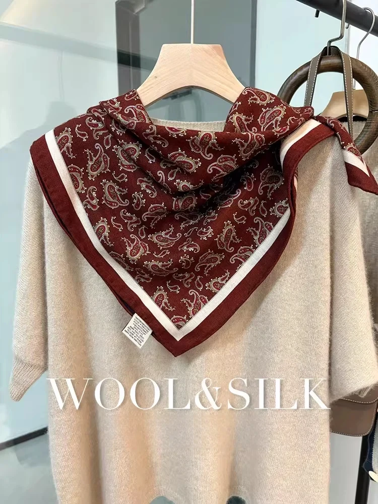 70% Wool 30% Silk Scarf Women Luxury Brand Black Paisley Print Neck Scarves Shawls Wraps Female Hijab Ladies Accessories
70% Wool 30% Silk Scarf Women Luxury Brand Black Paisley Print Neck Scarves Shawls Wraps Female Hijab Ladies Accessories