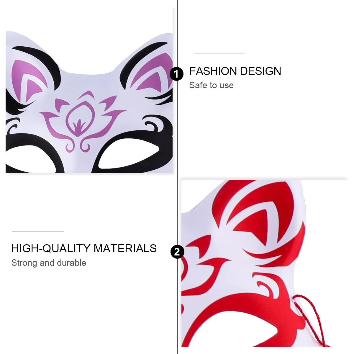 2 pcs Japanese Cosplay Traditional Cat Face Mask For Costume Party Carnival Halloween Dance Show Role-Playing Unique Half Fox
2 pcs Japanese Cosplay Traditional Cat Face Mask For Costume Party Carnival Halloween Dance Show Role-Playing Unique Half Fox