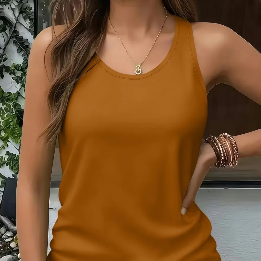 Trendy Sleeveless Women's Tank Top Quick Dry Solid Color Casual Camisole Breathable Round Neck Vest Top Daily Wear
Trendy Sleeveless Women's Tank Top Quick Dry Solid Color Casual Camisole Breathable Round Neck Vest Top Daily Wear