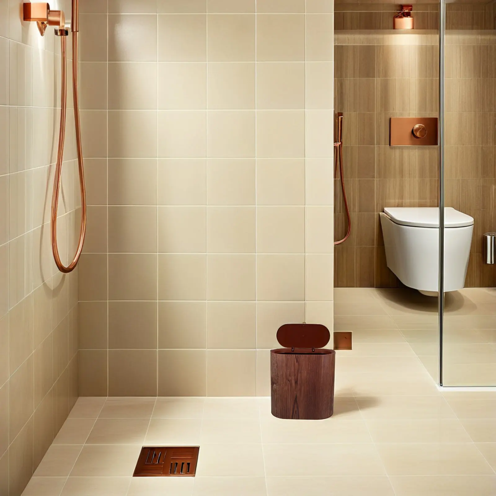 14L Narrow Waste Basket Wood Grain Design Lidded Trash Bin for Bathroom Kitchen Office Home Decor Rustic Bathroom Trash Can
14L Narrow Waste Basket Wood Grain Design Lidded Trash Bin for Bathroom Kitchen Office Home Decor Rustic Bathroom Trash Can