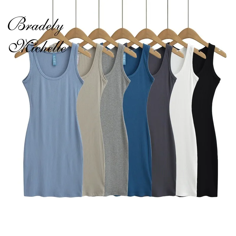 High Elastic Thin Summer Bodycon Dresses for Women Sexy Vestido Pullover Round Neck Sleeveless Solid Vestidos
High Elastic Thin Summer Bodycon Dresses for Women Sexy Vestido Pullover Round Neck Sleeveless Solid Vestidos