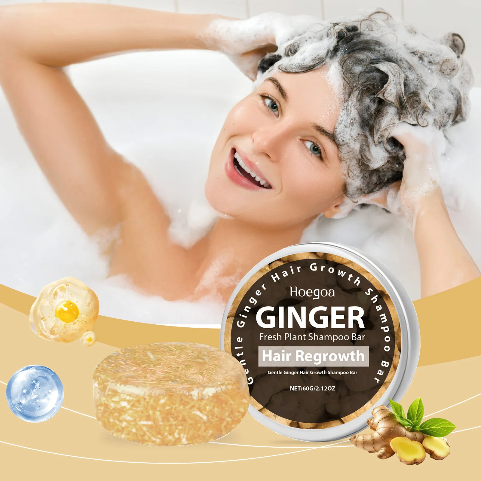 Ginger Shampoo Soap - Daily Scalp Cleanser for Frizzy Hair Improvement & Nourishing Shiny Hair
Ginger Shampoo Soap - Daily Scalp Cleanser for Frizzy Hair Improvement & Nourishing Shiny Hair