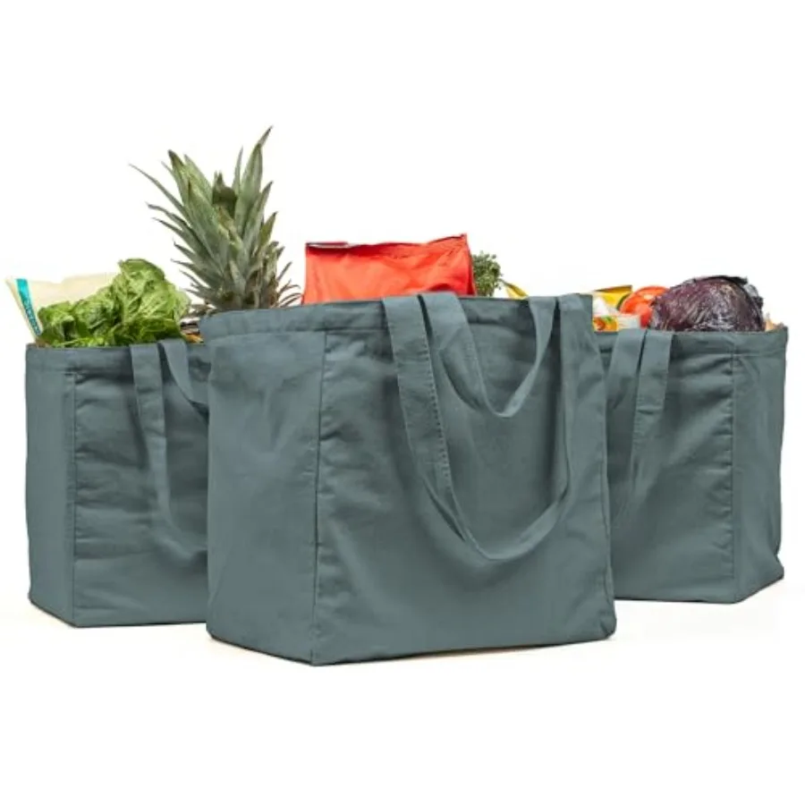 Canvas Grocery Bag 3pc XL Set with Real Pockets Long Shoulder Strap and Short Handle. Heavy Duty Foldable Washable
Canvas Grocery Bag 3pc XL Set with Real Pockets Long Shoulder Strap and Short Handle. Heavy Duty Foldable Washable