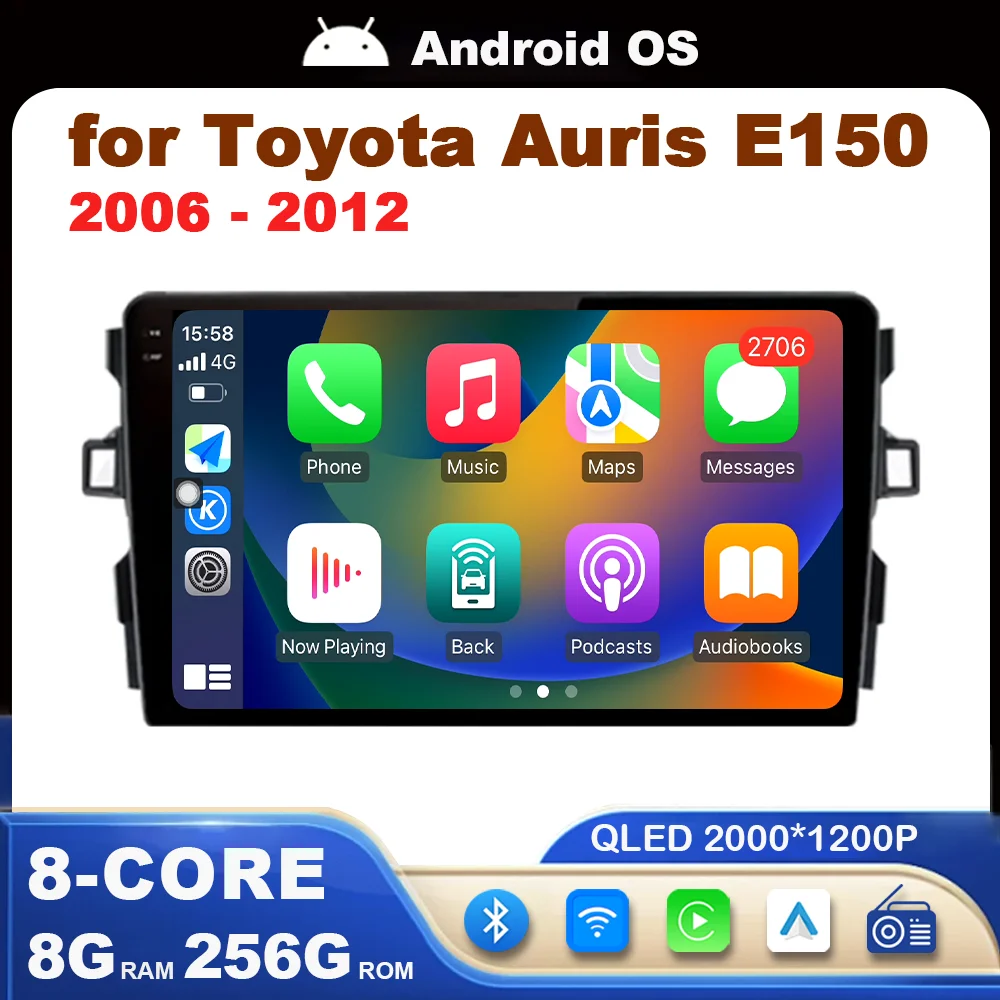 Bluetooth Wi-Fi GPS-навигация Carplay Android-система для Toyota Auris E150 2006-2012 IPS-экран Автомобильный радиоприемник Мультимедийный плеер 4G
Bluetooth Wi-Fi GPS-навигация Carplay Android-система для Toyota Auris E150 2006-2012 IPS-экран Автомобильный радиоприемник Мультимедийный плеер 4G