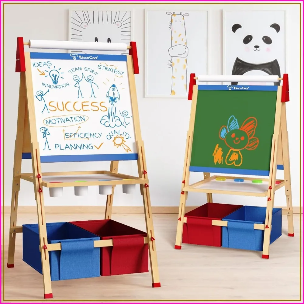 Adjustable Double Sided Wooden Easel for Painting, Whiteboard & Chalkboard, Dry-Erase Board, Paper Roll, Ages 2-12, Birthday Gift for Girls & Boys
Adjustable Double Sided Wooden Easel for Painting, Whiteboard & Chalkboard, Dry-Erase Board, Paper Roll, Ages 2-12, Birthday Gift for Girls & Boys