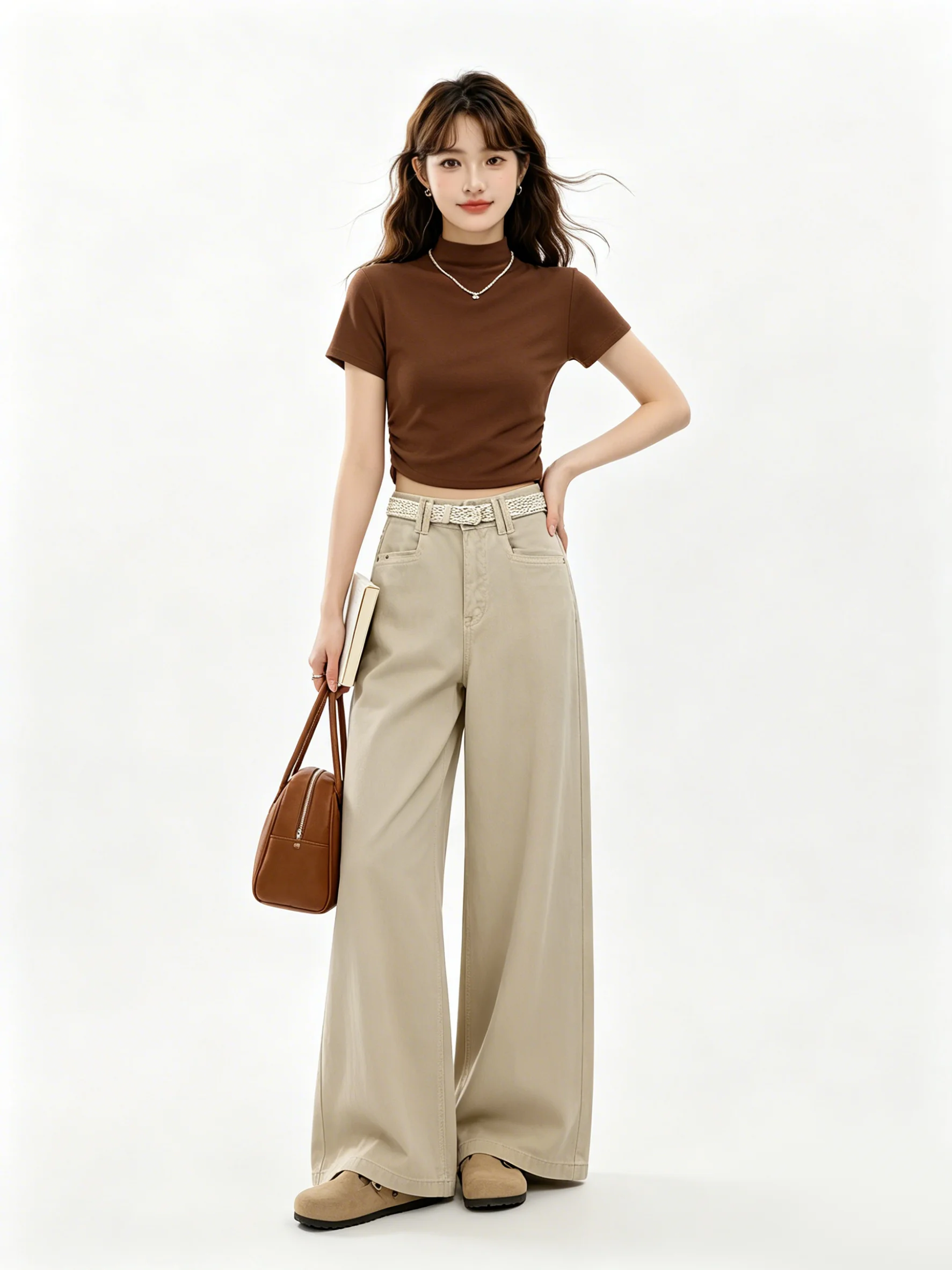 Retro Korean Style Wide Leg Jeans Slimming Khaki Denim Spring Summer Skin-friendly Loose Drapey Straight Floor-Length Pants
Retro Korean Style Wide Leg Jeans Slimming Khaki Denim Spring Summer Skin-friendly Loose Drapey Straight Floor-Length Pants