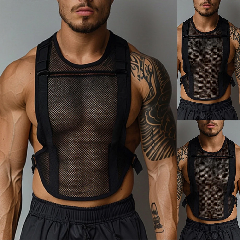 Mens See Through Tank Tops Sleeveless Patchwork Gym Sports Muscle Fitness Vest Sports Muscle Fitness Undershirt
Mens See Through Tank Tops Sleeveless Patchwork Gym Sports Muscle Fitness Vest Sports Muscle Fitness Undershirt