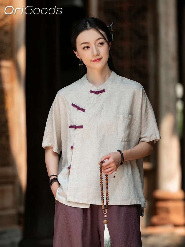 OriGoods Lyocell Linen Blouse Chinese Style Oversized Summer Shirt Women 2025 New Vintage Japan Zen Loose Linen Tops Shirt C131
OriGoods Lyocell Linen Blouse Chinese Style Oversized Summer Shirt Women 2025 New Vintage Japan Zen Loose Linen Tops Shirt C131