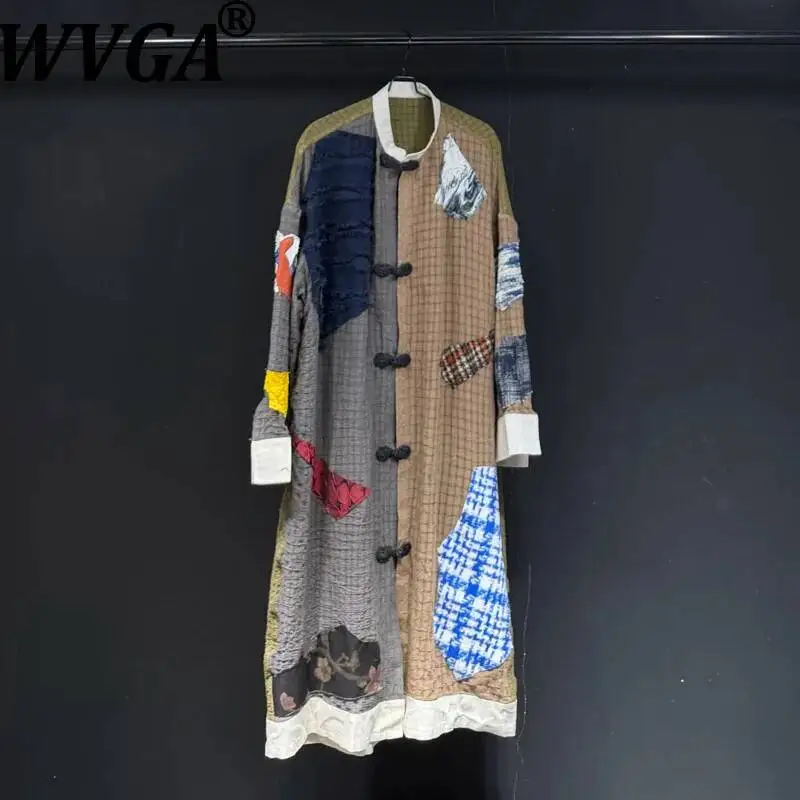 WVGA Spring Autumn New Men's Retro Patchwork Plaid Trendy Long Sleeve Shirt Niche Chic Casual Stand Collar Loose Tops Ins W24450
WVGA Spring Autumn New Men's Retro Patchwork Plaid Trendy Long Sleeve Shirt Niche Chic Casual Stand Collar Loose Tops Ins W24450