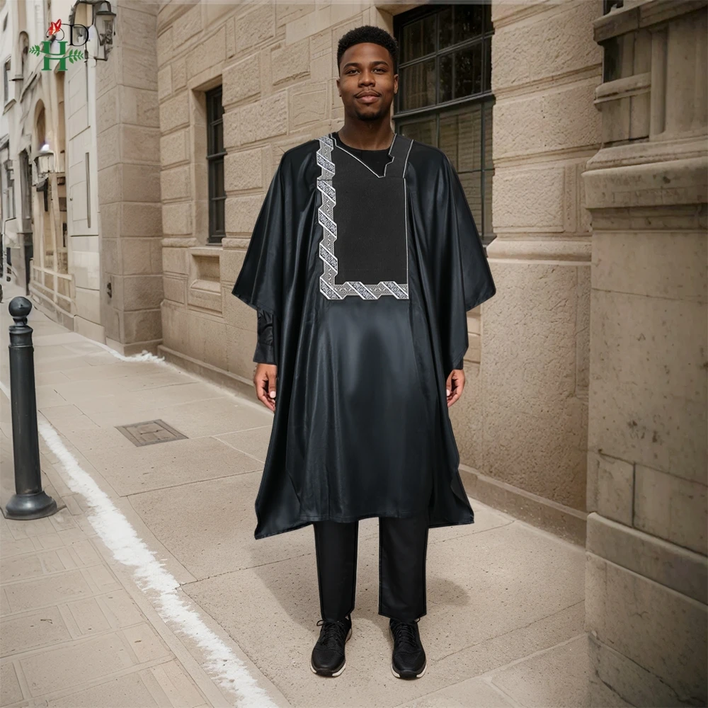 H&D African Clothes Plus Size For Men Elegant Party Wedding Thobe 3 PC Top and Pants Suits Set Daily Wear Embroidery Black Gown
H&D African Clothes Plus Size For Men Elegant Party Wedding Thobe 3 PC Top and Pants Suits Set Daily Wear Embroidery Black Gown