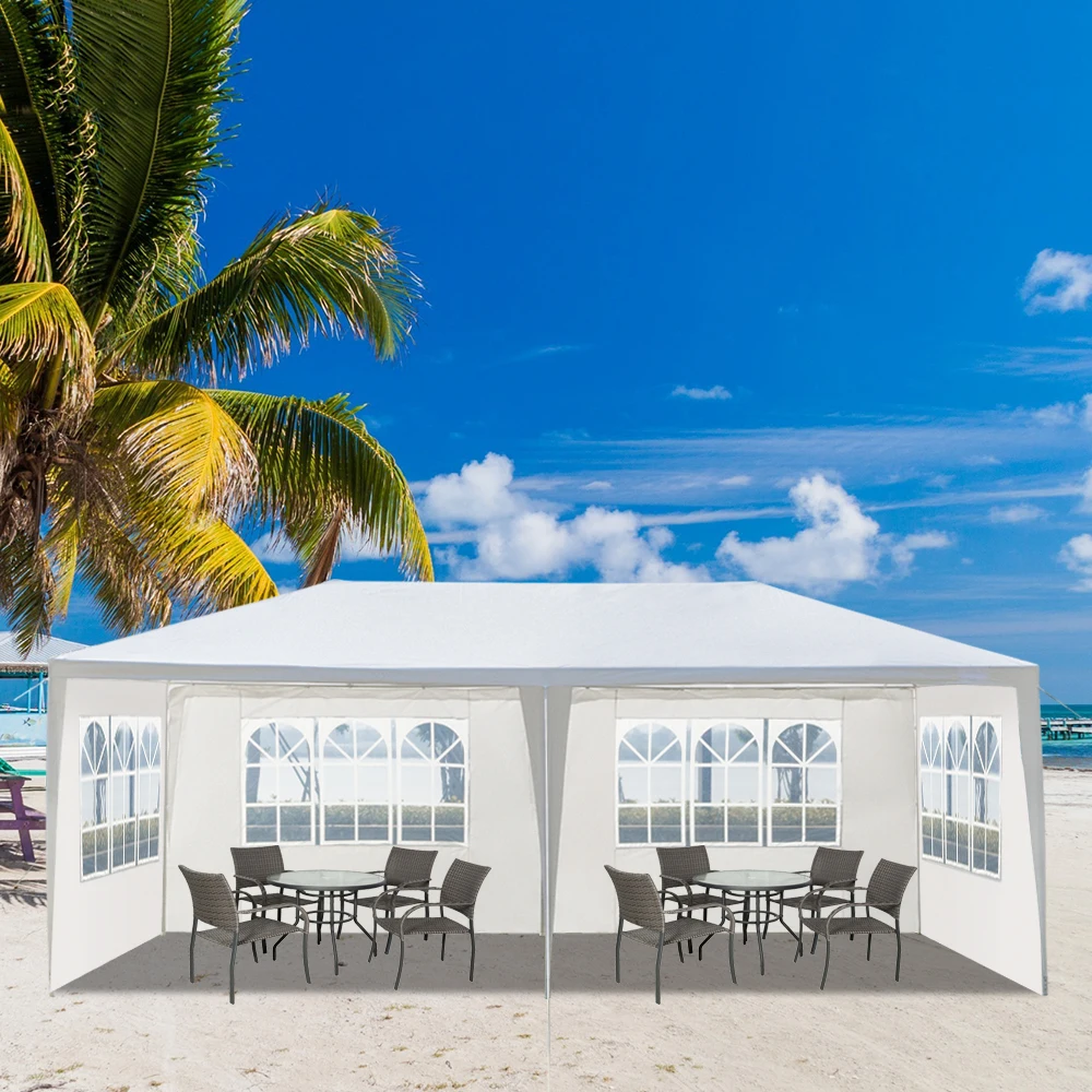 10'x20' White Canopy Tent with 4 Removable Sidewalls, PE Fabric & Iron Frame, Waterproof Outdoor Party Gazebo with Windows for Wedding, Backyard Events, Patio, Picnic, Commercial Market, Camping Shelter
10'x20' White Canopy Tent with 4 Removable Sidewalls, PE Fabric & Iron Frame, Waterproof Outdoor Party Gazebo with Windows for Wedding, Backyard Events, Patio, Picnic, Commercial Market, Camping Shelter