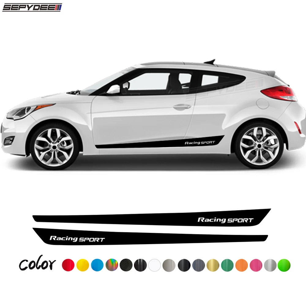 2Pcs Racing Sport Car Door Side Skirt Stickers for Hyundai Veloster Auto Body Long Stripes Decor Vinyl Decals Car Accessories
2Pcs Racing Sport Car Door Side Skirt Stickers for Hyundai Veloster Auto Body Long Stripes Decor Vinyl Decals Car Accessories