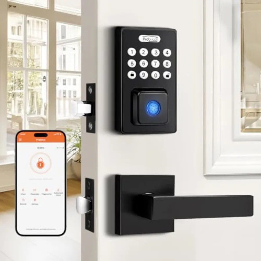 Keyless Entry Door Lock with Handle, Smart Locks for Front Door, Keypad Door Lock with Handle Fingerprint Lock, Electronic Keyp
Keyless Entry Door Lock with Handle, Smart Locks for Front Door, Keypad Door Lock with Handle Fingerprint Lock, Electronic Keyp