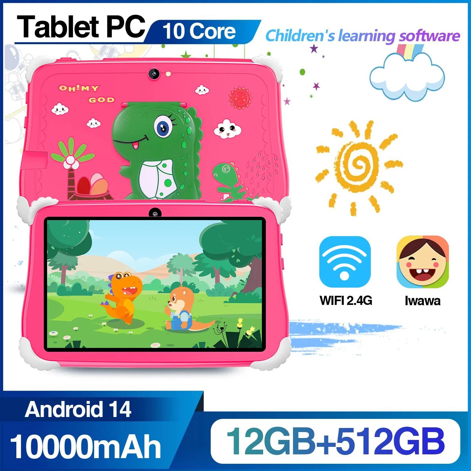 Global Edition New Kids Android 14 Tablet HD Screen 10.1 inch 12GB RAM 512GB ROM Bluetooth5.0 5G WiFi 10000mAh Student Tablet PC
Global Edition New Kids Android 14 Tablet HD Screen 10.1 inch 12GB RAM 512GB ROM Bluetooth5.0 5G WiFi 10000mAh Student Tablet PC