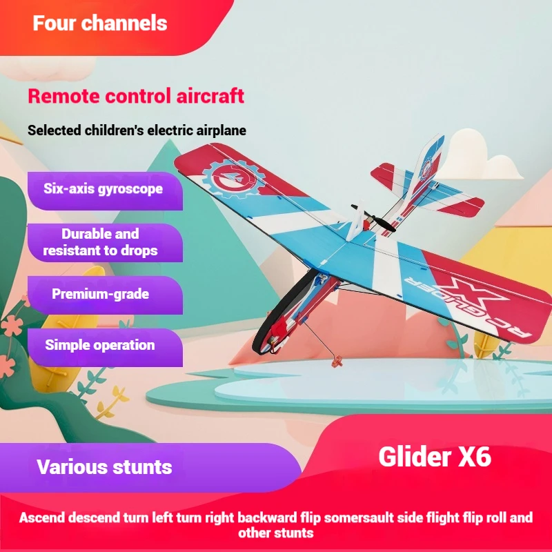New Rc X6 Glider Professional Fighter Model Remote-Controlled Aircraft Electric Four Channel Stunt Toy Teaching Model Toys Gift
New Rc X6 Glider Professional Fighter Model Remote-Controlled Aircraft Electric Four Channel Stunt Toy Teaching Model Toys Gift