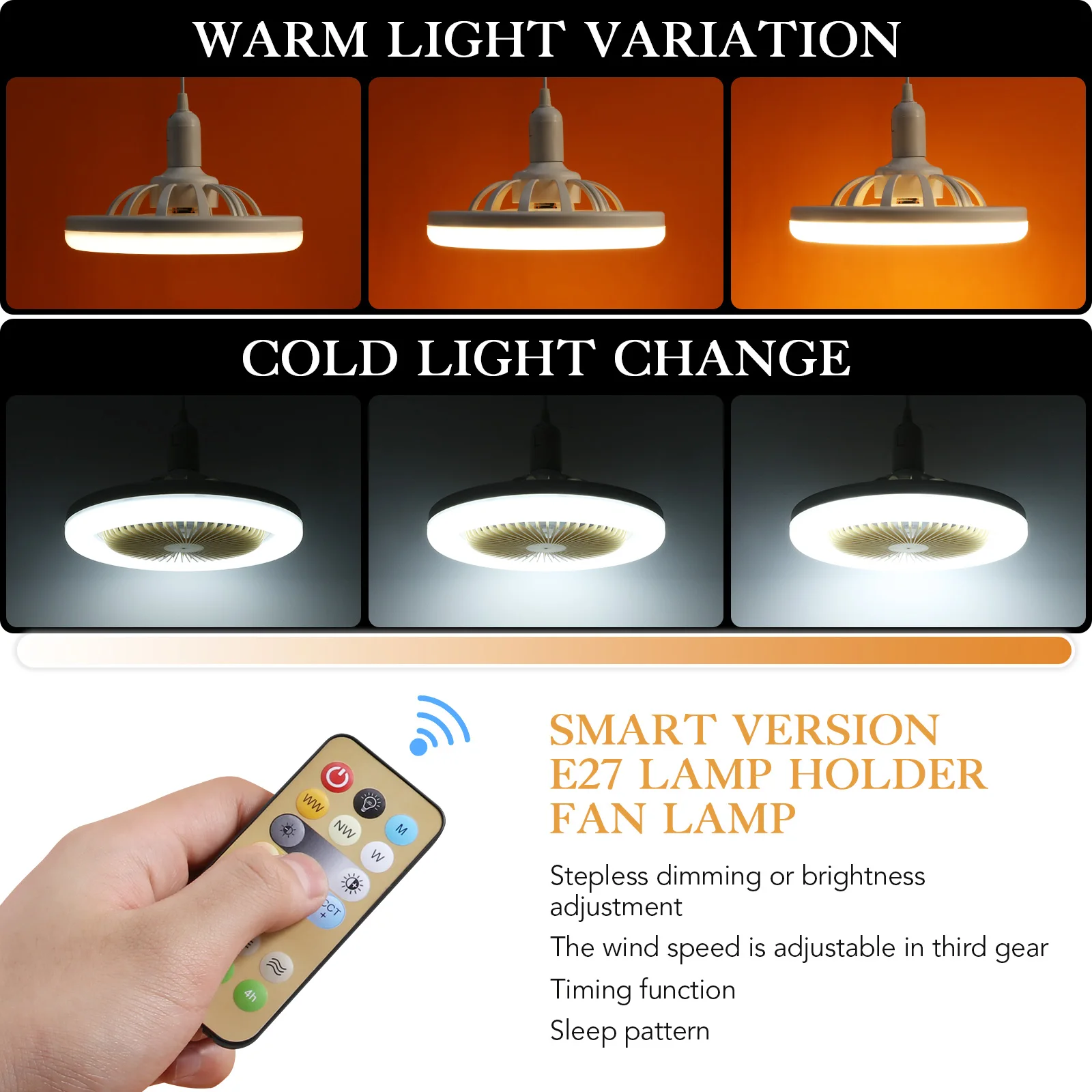 Smart Led Ceiling Fan With Light Remote E27 Lamp Dimmable Bedroom Living Room Fan Lamp Anti-Scratch High Light Transmittance
Smart Led Ceiling Fan With Light Remote E27 Lamp Dimmable Bedroom Living Room Fan Lamp Anti-Scratch High Light Transmittance