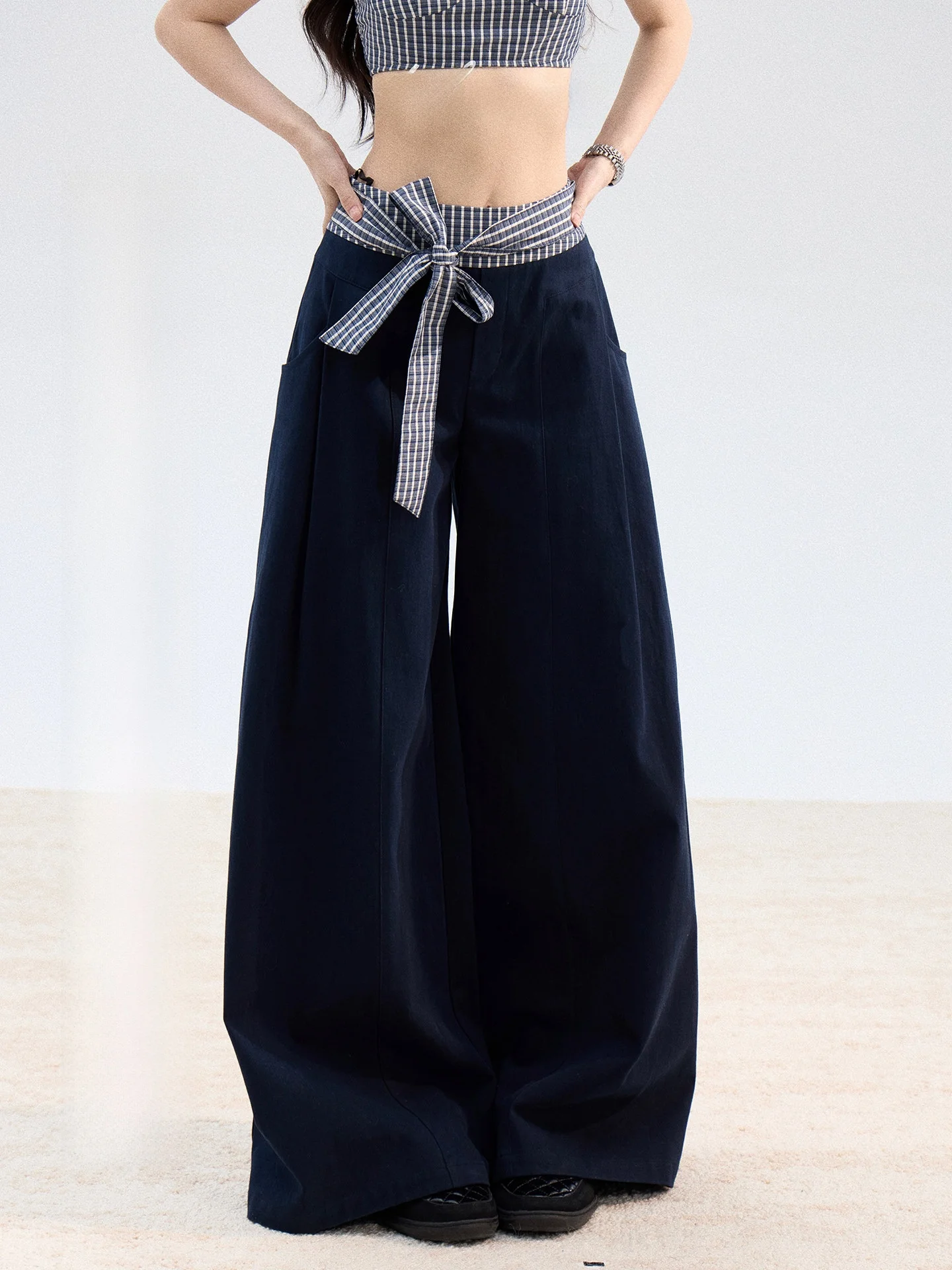 Exue Non-Meat Wide Leg Casual Pants Women's Spring Drapey Loose Slimming Versatile Long Trousers High Waist Patchwork
Exue Non-Meat Wide Leg Casual Pants Women's Spring Drapey Loose Slimming Versatile Long Trousers High Waist Patchwork