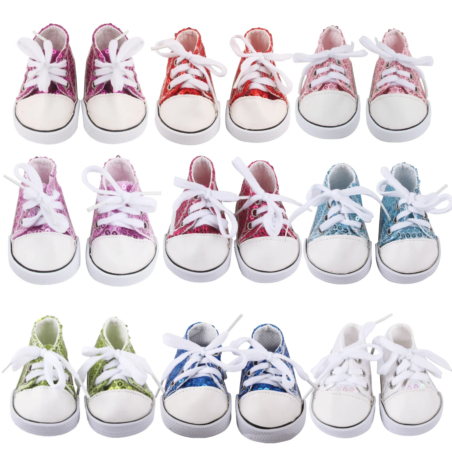 New 7CM Canvas Sequins Doll Shoes For 18 inch American Dolls Shoes Lace-up Sneakers For 43cm Baby New Norn&OG,DIY Girl Doll Toy
New 7CM Canvas Sequins Doll Shoes For 18 inch American Dolls Shoes Lace-up Sneakers For 43cm Baby New Norn&OG,DIY Girl Doll Toy