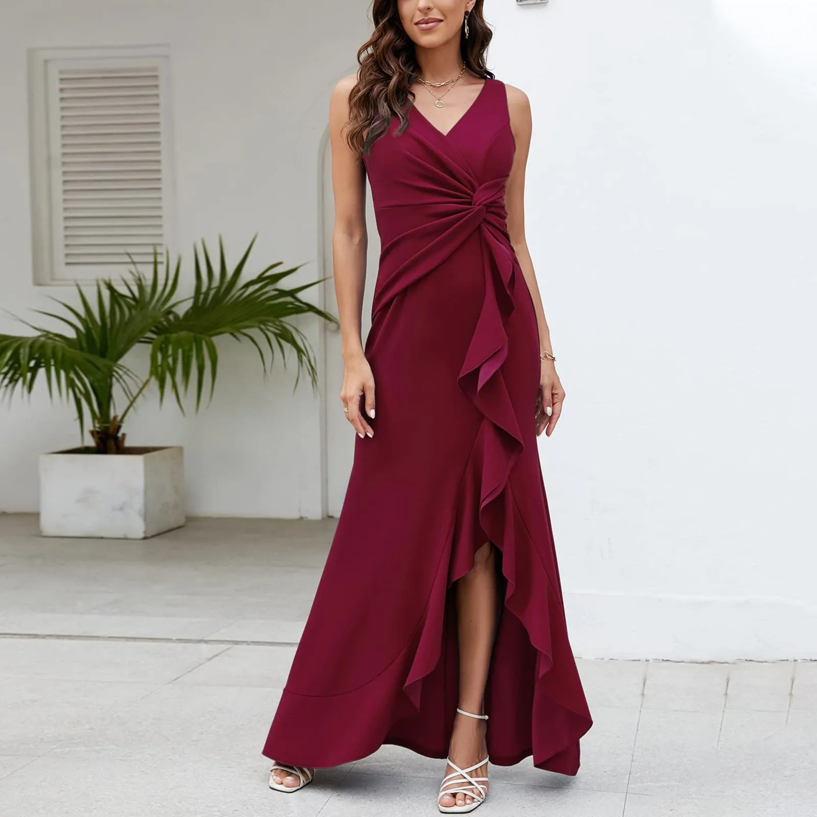 Long Evening Gowns For Women Formal Dresses For Women Evening Party Elegant V Neck Sleeveless Split Wrap elegant vestidos
Long Evening Gowns For Women Formal Dresses For Women Evening Party Elegant V Neck Sleeveless Split Wrap elegant vestidos