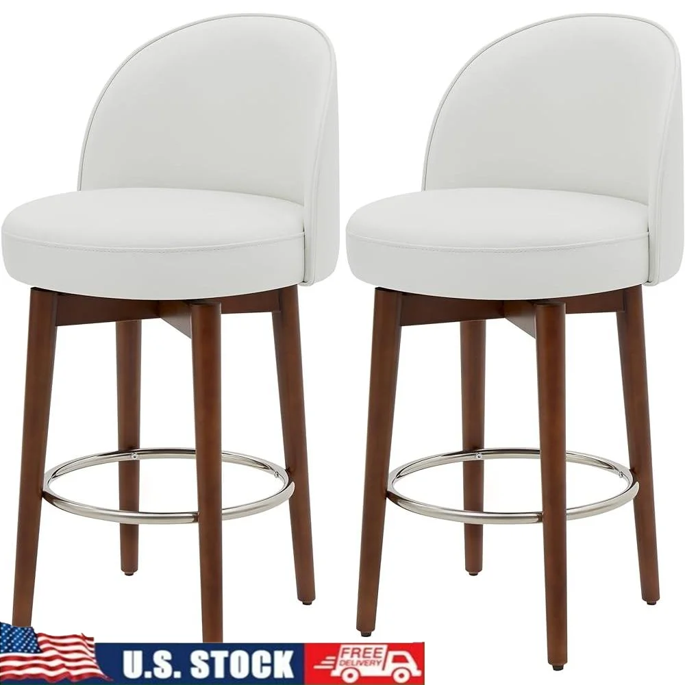 Counter Height Swivel Bar Stools Set of 2 Faux Leather Cushioned Kitchen Island Furniture Ergonomic Design 360 Degree Rotation
Counter Height Swivel Bar Stools Set of 2 Faux Leather Cushioned Kitchen Island Furniture Ergonomic Design 360 Degree Rotation