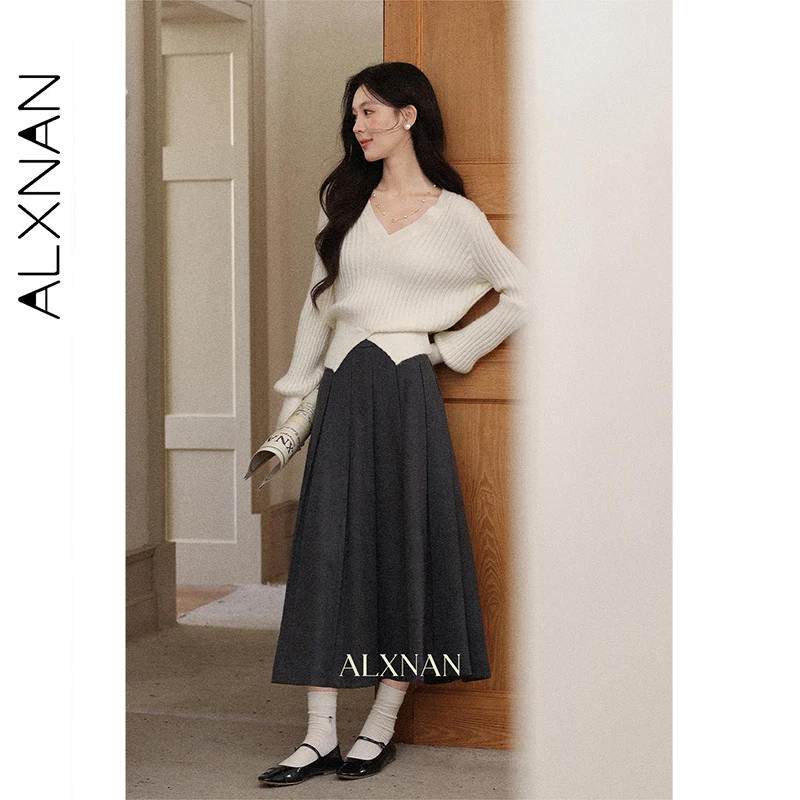 ALXNAN Women's Pleated Skirt 2025 Autumn Gray Solid Academic Style Loose Fit Casual Versatile Gentle Commuting Long Skirt L57329
ALXNAN Women's Pleated Skirt 2025 Autumn Gray Solid Academic Style Loose Fit Casual Versatile Gentle Commuting Long Skirt L57329