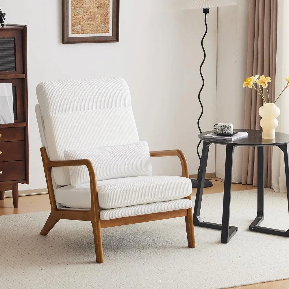 Upgraded Premium Corduroy High Back Accent Chair,Upholstered Arm Chair,Solid Wood Comfy Reading Chair with Lumbar Pillow, Mid C
Upgraded Premium Corduroy High Back Accent Chair,Upholstered Arm Chair,Solid Wood Comfy Reading Chair with Lumbar Pillow, Mid C