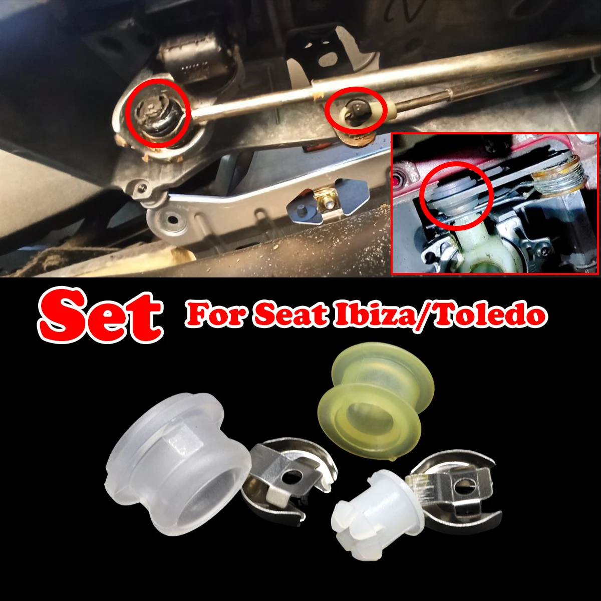 5Pc/SET Bushing fix For Seat Ibiza 2002-2015 Toledo 91-15 MT Gearbox Repair Kit Shifter Cable End Linkage Sleeve Selector Lever
5Pc/SET Bushing fix For Seat Ibiza 2002-2015 Toledo 91-15 MT Gearbox Repair Kit Shifter Cable End Linkage Sleeve Selector Lever