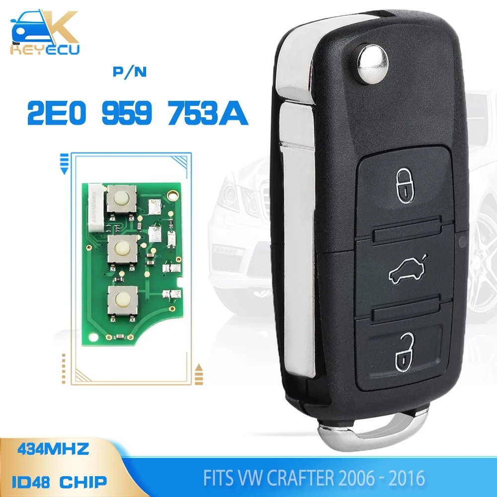 KEYECU 2E0 959 753A,2E0959753A 434MHz ID48 чип Складной Дистанционный брелок для Volkswagen Crafter 2006-2016
KEYECU 2E0 959 753A,2E0959753A 434MHz ID48 чип Складной Дистанционный брелок для Volkswagen Crafter 2006-2016