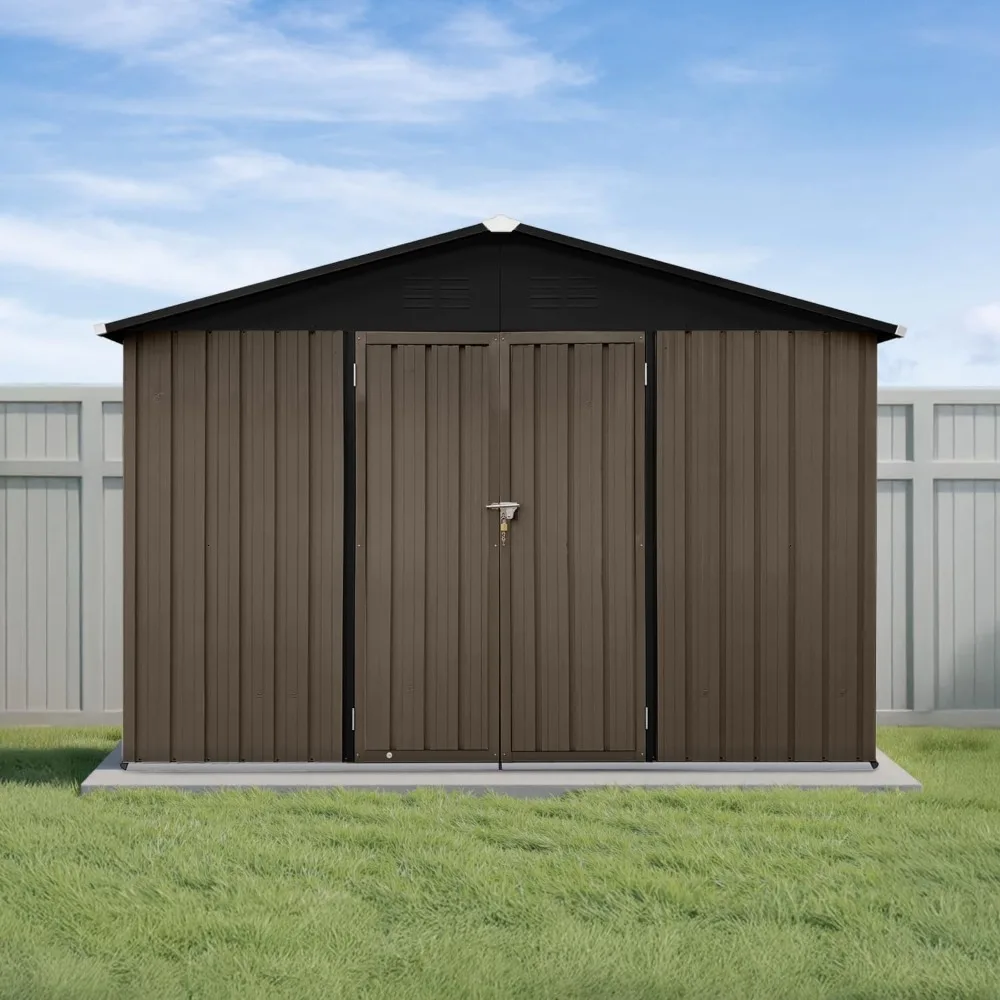 10x12 Ft Storage Shed Outdoor, XL Permanent Steel Building with Lockable Doors & 4 Air Vents for Backyard Garden Patio Lawn - Br
10x12 Ft Storage Shed Outdoor, XL Permanent Steel Building with Lockable Doors & 4 Air Vents for Backyard Garden Patio Lawn - Br