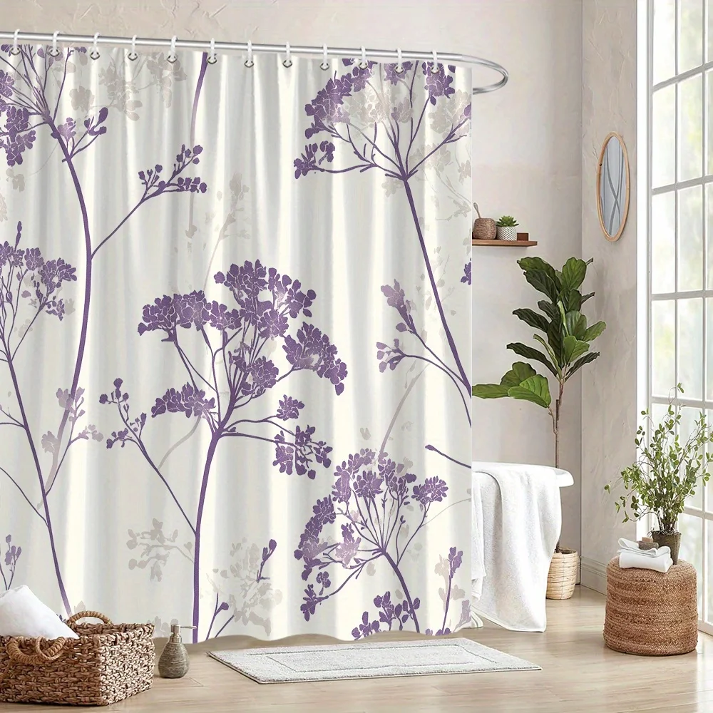 Elegant Lavender Floral Shower Curtain - Delicate Repeating Pattern, Cream Background, Minimalist Polyester Bath Decor, 12 Hooks
Elegant Lavender Floral Shower Curtain - Delicate Repeating Pattern, Cream Background, Minimalist Polyester Bath Decor, 12 Hooks