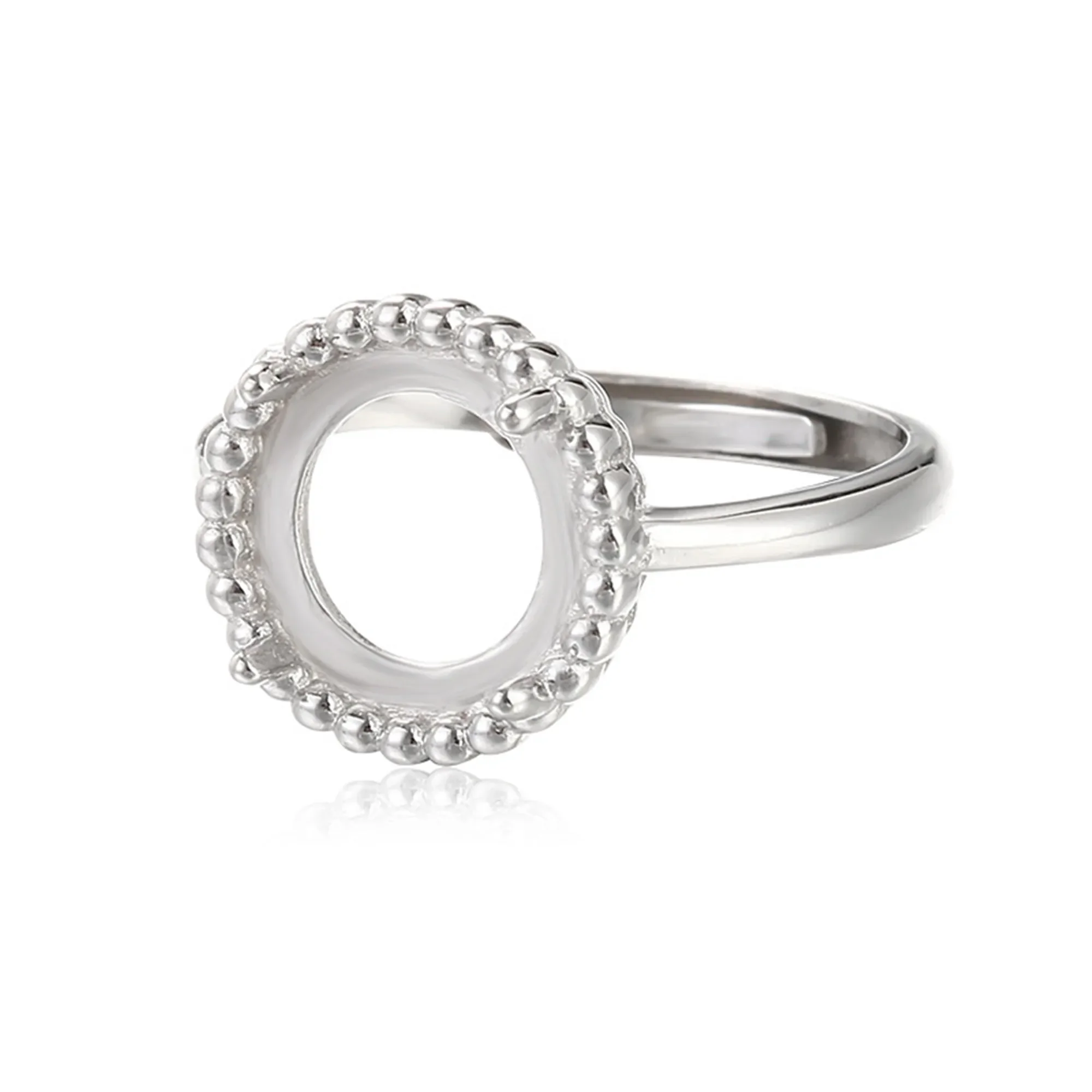 Ring Blank for 10x10mm Round Cabochons White Gold Plated 925 Silver Ring Base Adjustable Ring Setting
Ring Blank for 10x10mm Round Cabochons White Gold Plated 925 Silver Ring Base Adjustable Ring Setting