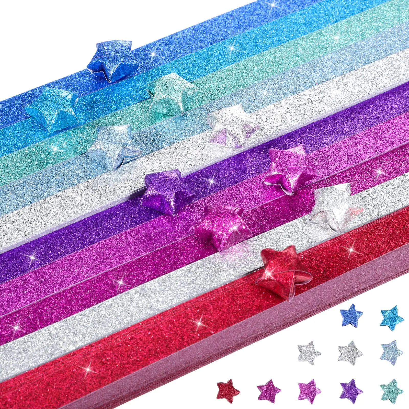 1040 Pcs Glitter Origami Paper Strips Blue Purple Gradient DIY Star Kit Decorative Supplies Craft Project Educational Tool
1040 Pcs Glitter Origami Paper Strips Blue Purple Gradient DIY Star Kit Decorative Supplies Craft Project Educational Tool