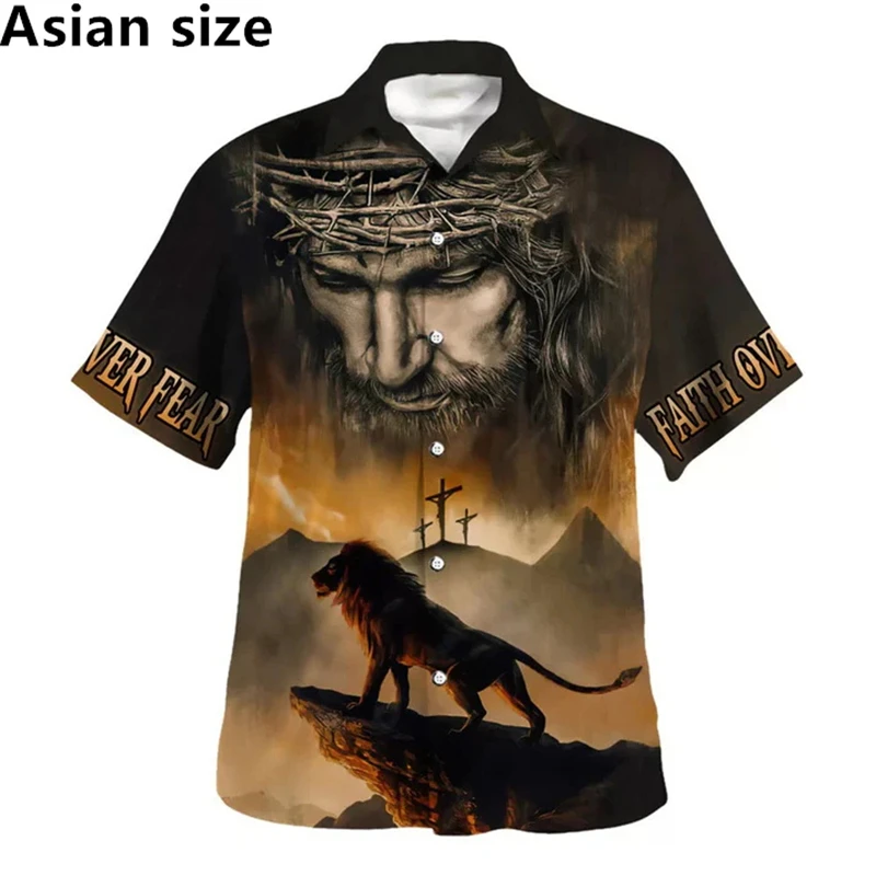 Jesus Graphic Hawaiian Shirts Mens Vintage Fashion 3D Printed Christianity Shirts Tops Summer Short Sleeves Button Blouse Shirt
Jesus Graphic Hawaiian Shirts Mens Vintage Fashion 3D Printed Christianity Shirts Tops Summer Short Sleeves Button Blouse Shirt