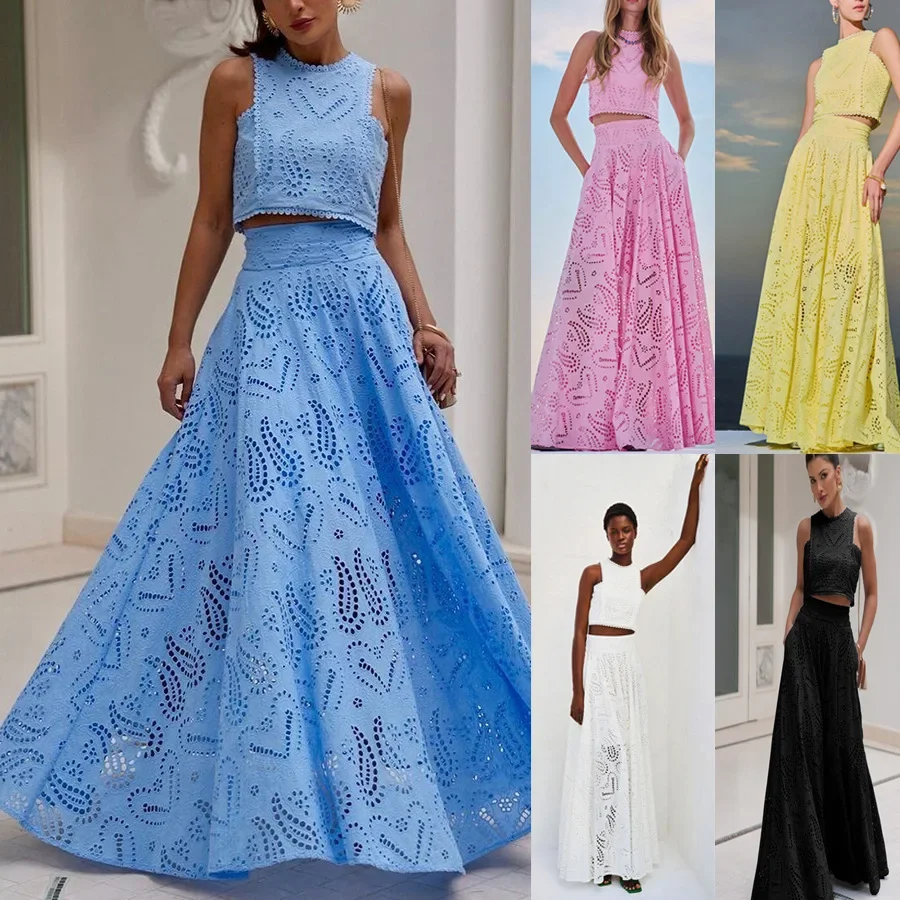 Spring and Summer Sleeveless Long Skirt Pocket Set Casual Vacation Loose Two-piece Set for Women
Spring and Summer Sleeveless Long Skirt Pocket Set Casual Vacation Loose Two-piece Set for Women