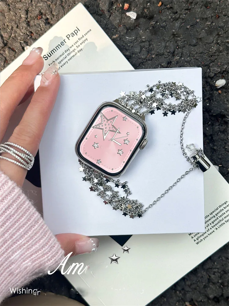 Luxury Tassel Star Metal Strap For Apple Watch Band Ultra2 49 45 44mm 41 42 Correa Retro Lady Band For Watch Series 9 8 7 SE 6 5
Luxury Tassel Star Metal Strap For Apple Watch Band Ultra2 49 45 44mm 41 42 Correa Retro Lady Band For Watch Series 9 8 7 SE 6 5