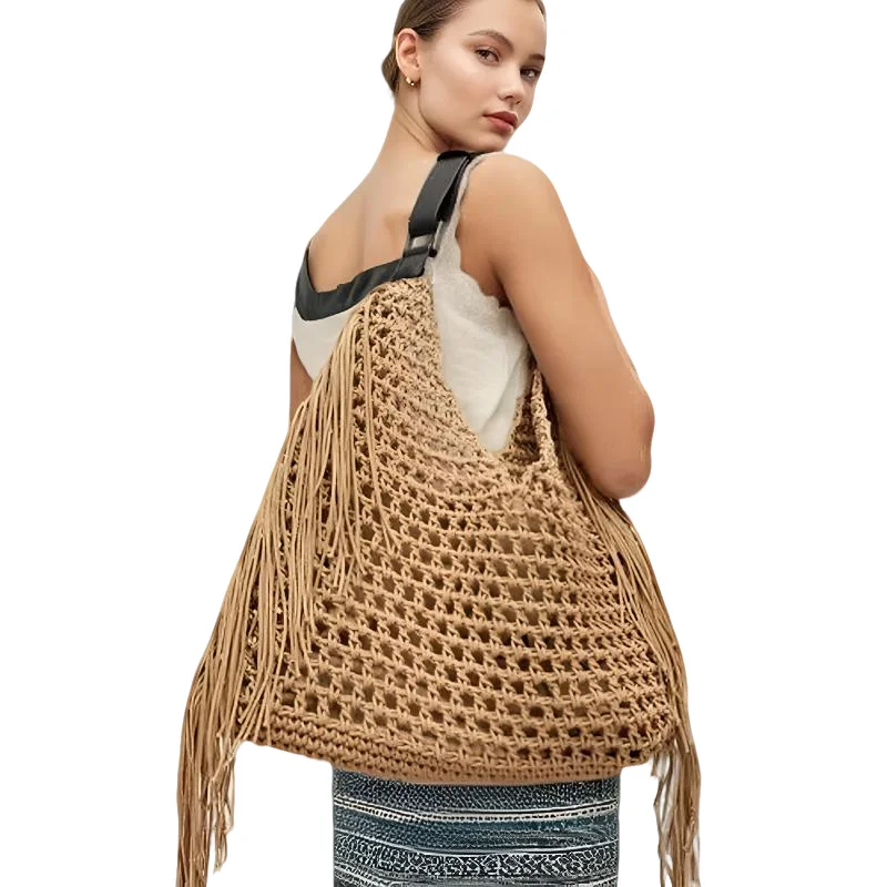Bohemian Beach Tote Bag for Women - Luxury Waterproof Nylon Crossbody Purse with Hollow Tassels, Boho Embroidery & Inner Pockets
Bohemian Beach Tote Bag for Women - Luxury Waterproof Nylon Crossbody Purse with Hollow Tassels, Boho Embroidery & Inner Pockets