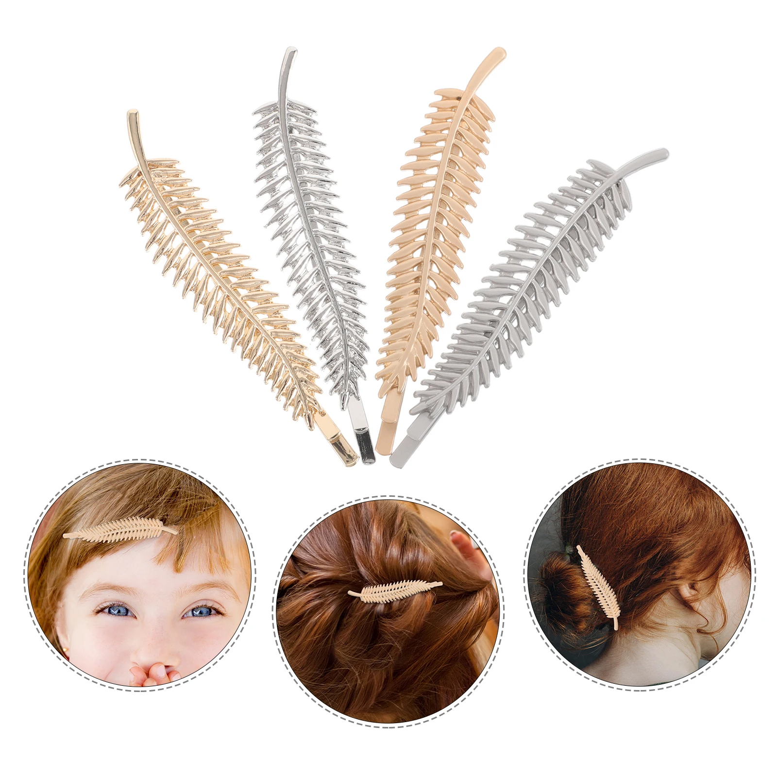 4pcs Leaf Clips Women'S Metal Barrettes Zinc Alloy Decorative Hair Accessories For Wedding Party Daily Wear Leaf Shape Claw
4pcs Leaf Clips Women'S Metal Barrettes Zinc Alloy Decorative Hair Accessories For Wedding Party Daily Wear Leaf Shape Claw