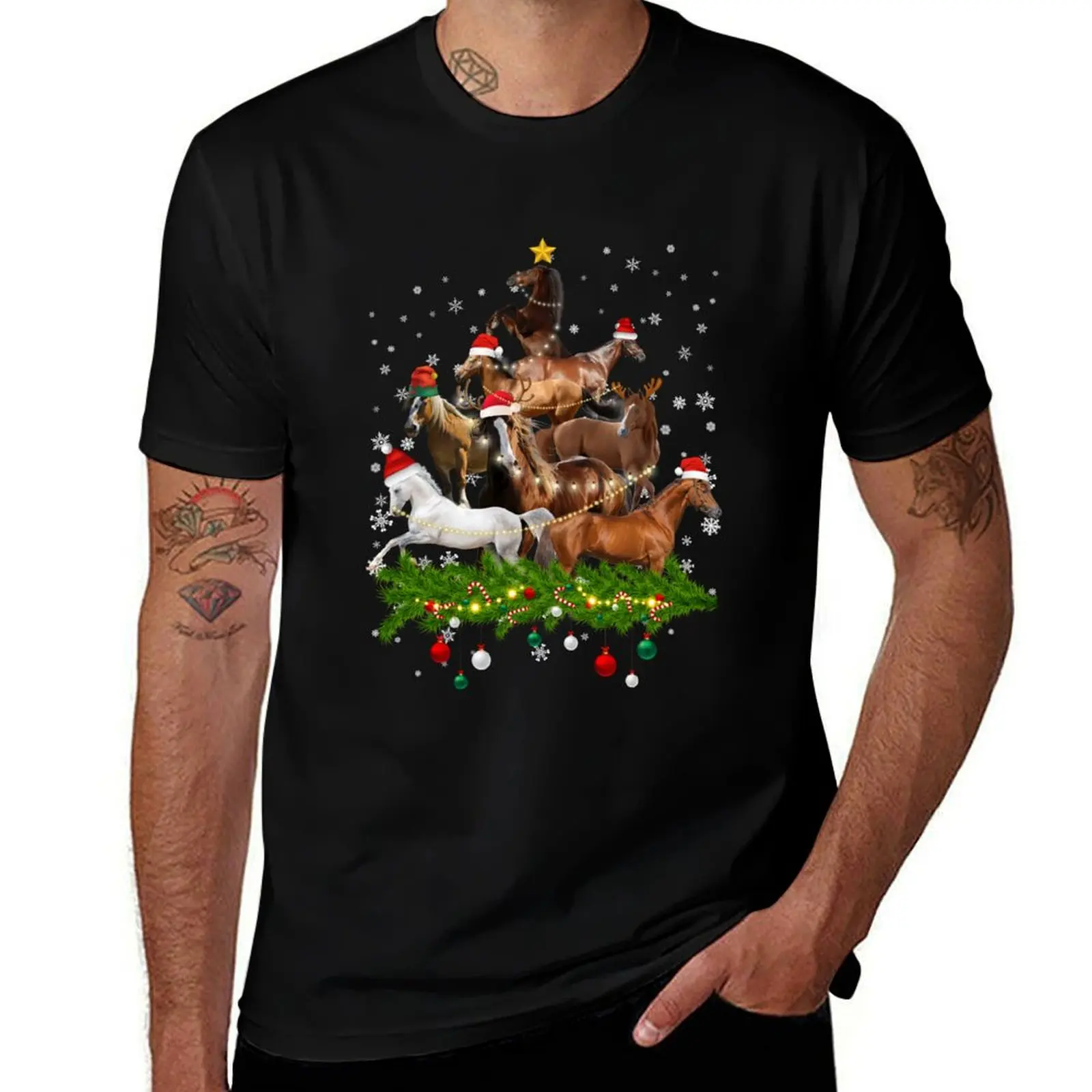 Funny Merry Horse Christmas Tree Lights Horse Santa Hat Men T-Shirt hippie clothes summer top mens plain t shirts
Funny Merry Horse Christmas Tree Lights Horse Santa Hat Men T-Shirt hippie clothes summer top mens plain t shirts