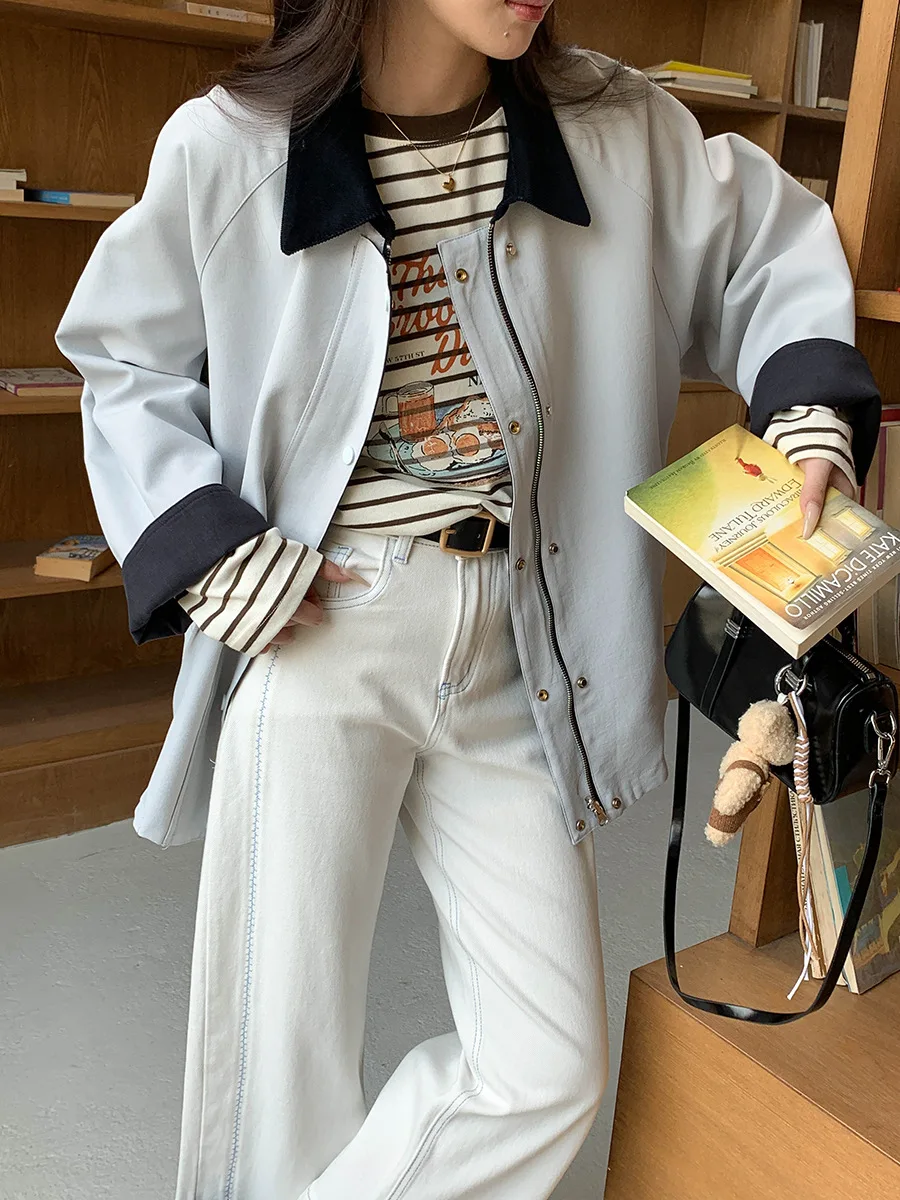 Women's Casual Lapel Two-Piece Design Loose Windbreaker Jacket Autumn 2025 New Fashion Outerwear
Women's Casual Lapel Two-Piece Design Loose Windbreaker Jacket Autumn 2025 New Fashion Outerwear