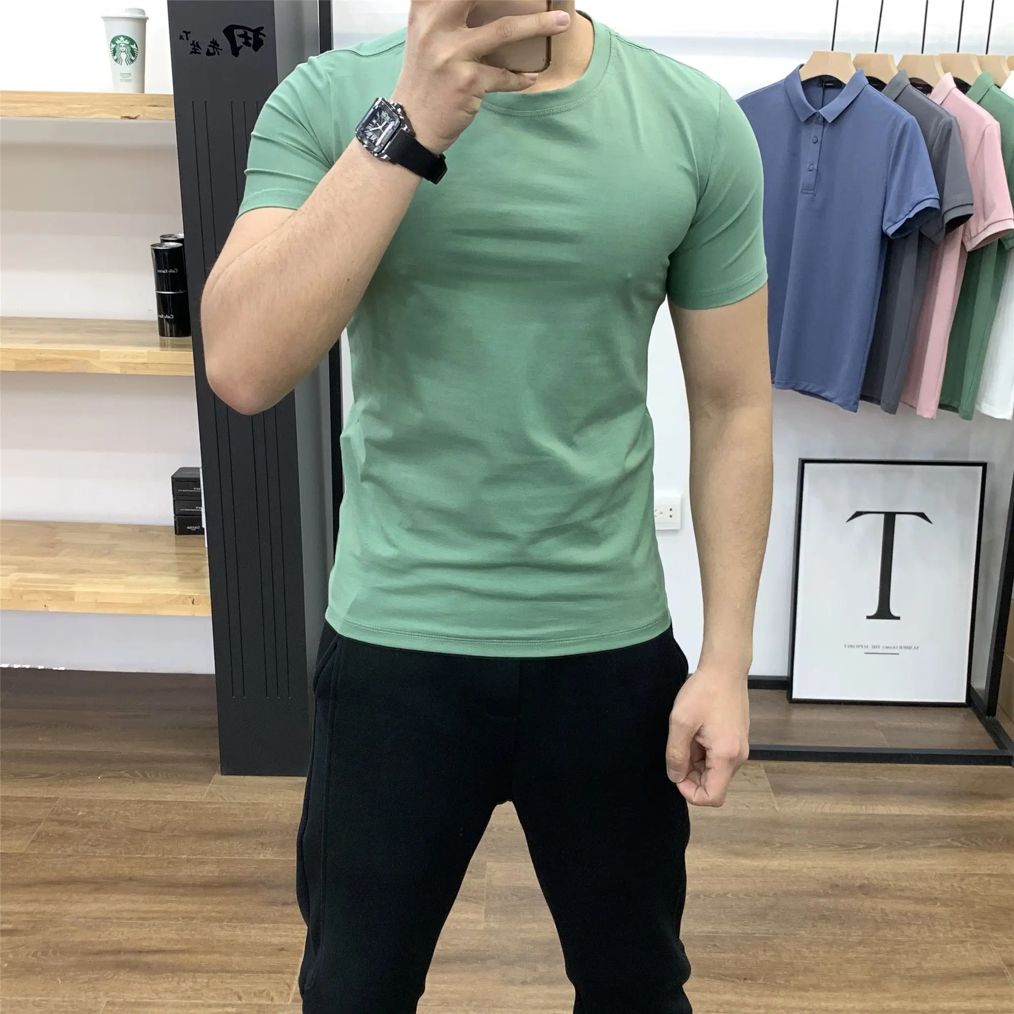 Футболка мужская с коротким рукавом, повседневная спортивная облегающая дышащая хлопковая рубашка, Топ оверсайз, одежда на лето
Футболка мужская с коротким рукавом, повседневная спортивная облегающая дышащая хлопковая рубашка, Топ оверсайз, одежда на лето